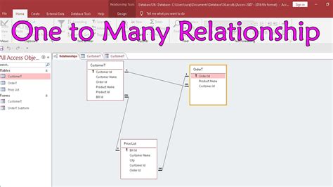 relationship in ms access in hindi